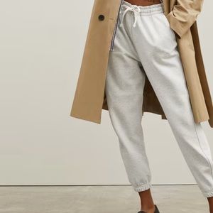 Everlane The Track Organic Cotton High Rise Sweatpants Jogger Heather Gray